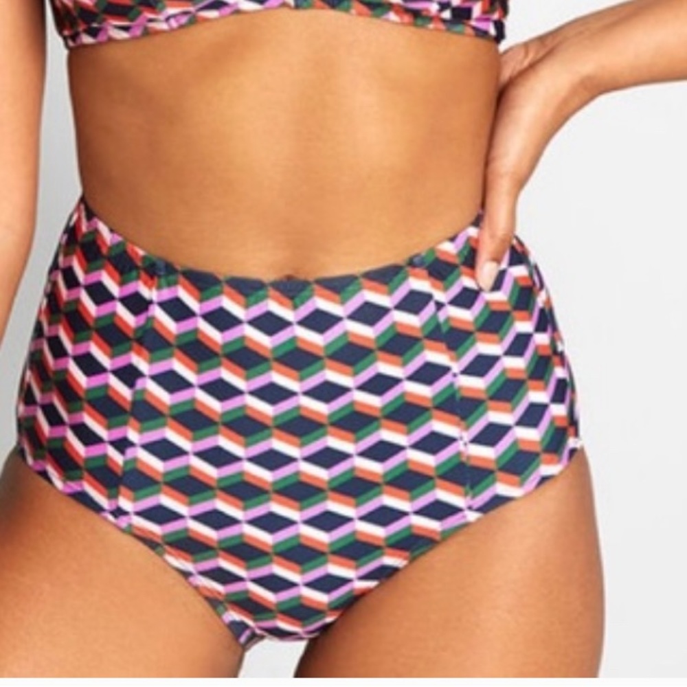 Modcloth New Madison High Waisted Bikini Bottoms Size XS